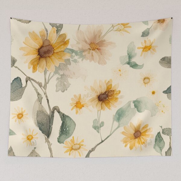 Item preview, Throw Pillow With Beautiful Daisies Painting - Spring Home Decor designed and sold by Sowari-Pillows.