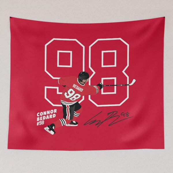 Item preview, Connor Bedard Blackhawks #98 Signature Art designed and sold by B3 Graphics.
