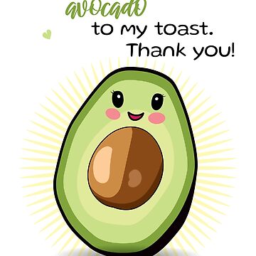 Cute Avocado Appreciation quote Thank you