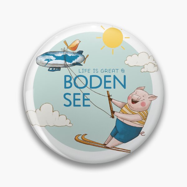 Item preview, "Life is great @Bodensee" Water skiing pig! designed and sold by hilledesign.