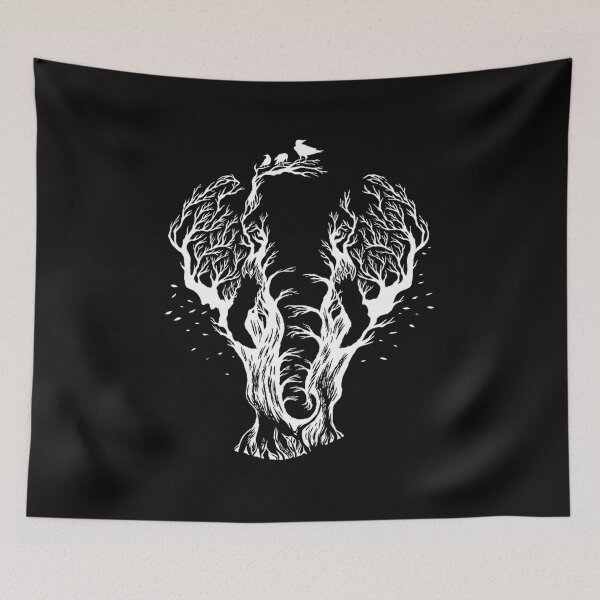 Item preview, rubino zen elephant red tree black designed and sold by thenaeemmalik.