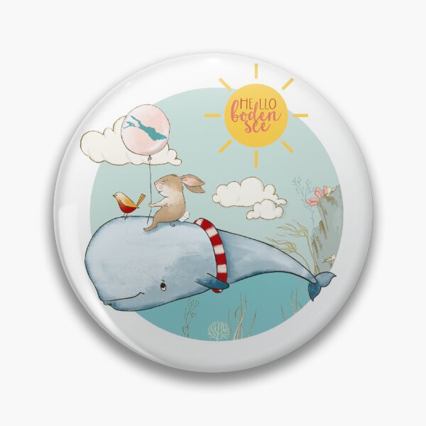 Item preview, Adventure on the whale - Lake Constance motif with whale, rabbit and bird designed and sold by hilledesign.