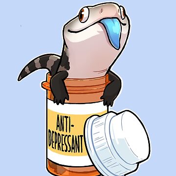 Artwork thumbnail, Blue Tongue Skink Cartoon, Cute Skink Lizard by Emo Barkz