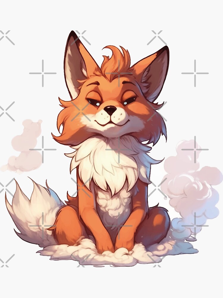 Fluffy Fox - Fox - Sticker