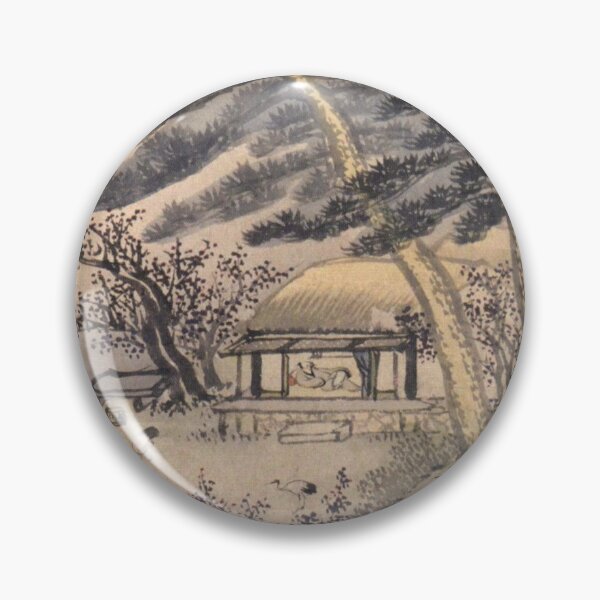 Item preview, Korean Painting Minhwa The Mountains Are Still and the Sun Has Not Yet Set designed and sold by tangerinemars.