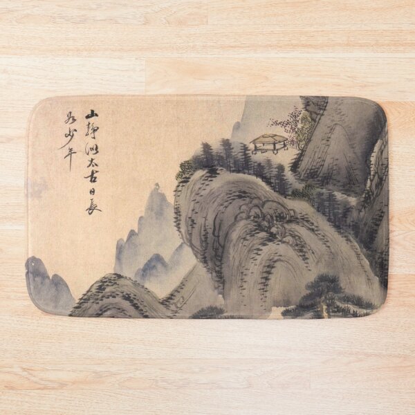 Item preview, Korean Painting Minhwa The Mountains Are Still and the Sun Has Not Yet Set designed and sold by tangerinemars.