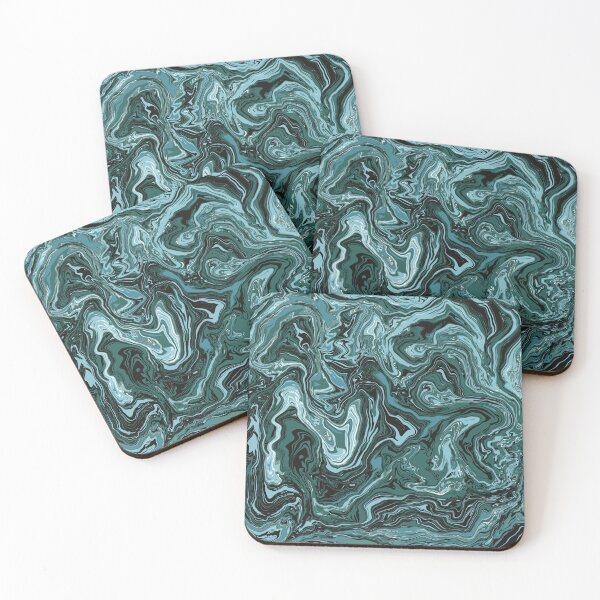 Item preview, Abstract Liquid Marbling in Shades of Green designed and sold by sandhyabhagath.