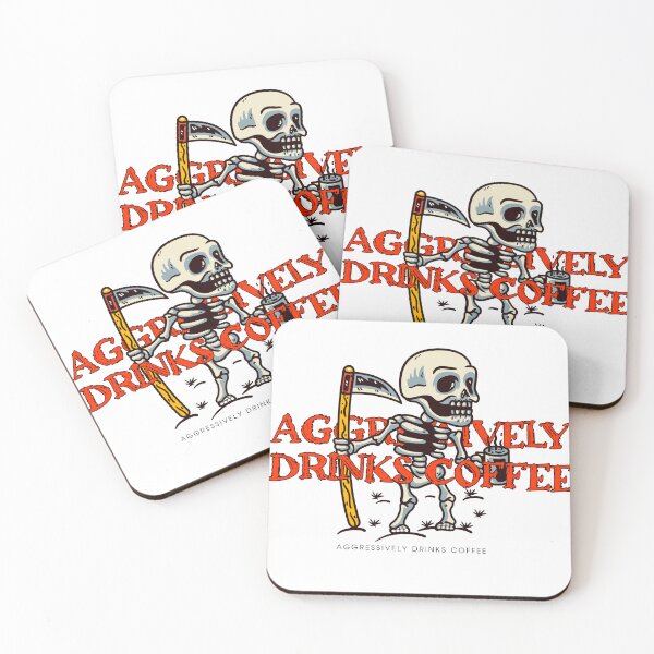 Item preview, aggressively drinks coffee design designed and sold by YZGraphics.