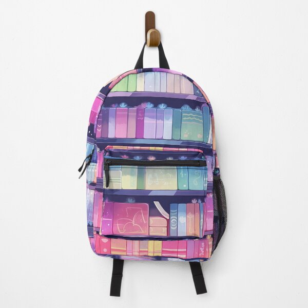 Item preview, Rainbow colorful bookshelf pattern for book lovers designed and sold by EmeraldeaArt.