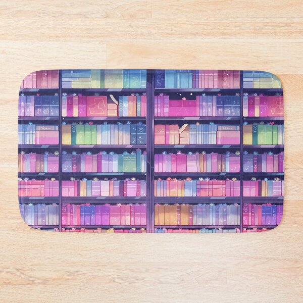 Item preview, Rainbow colorful bookshelf pattern for book lovers designed and sold by EmeraldeaArt.