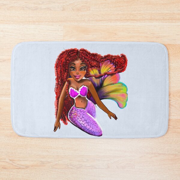 Item preview, Mermaid with flowing red locks, African American melanin black queen  designed and sold by Artonmytee.