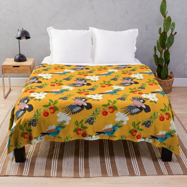 Item preview, Maremma life, European roller bird and Eurasian Jay, layered with flowers. Citrus. designed and sold by Naty Design Prague.