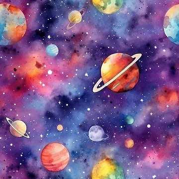 Artwork thumbnail, Colorful Planets Pattern by TheThreePixels