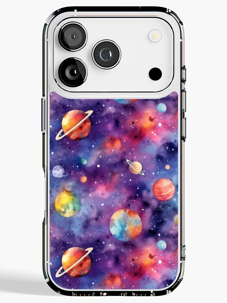 Thumbnail 1 of 5, iPhone Case, Colorful Planets Pattern designed and sold by TheThreePixels.