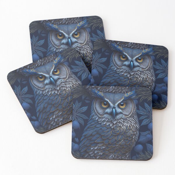 Item preview, "Hyperrealistic owl with detailed patterns and glittery background" designed and sold by OasisOfGraphics.