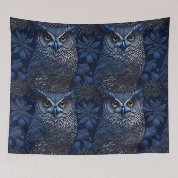 Item preview, "Hyperrealistic owl with detailed patterns and glittery background" designed and sold by OasisOfGraphics.