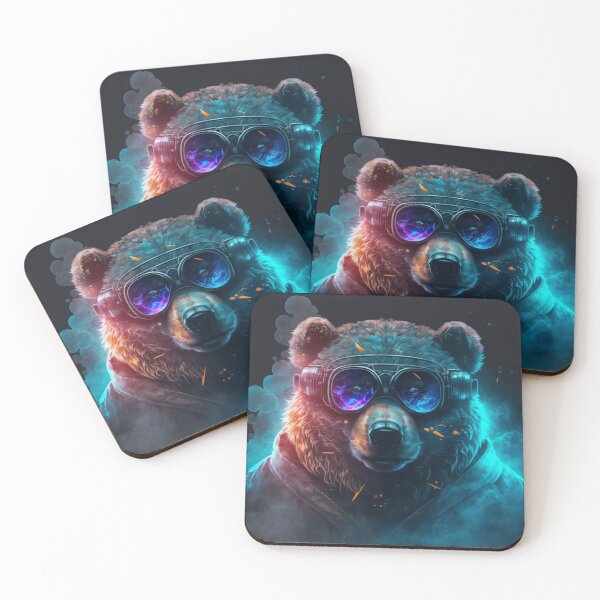 Item preview, Cyber Neon Bear designed and sold by AxeWave.