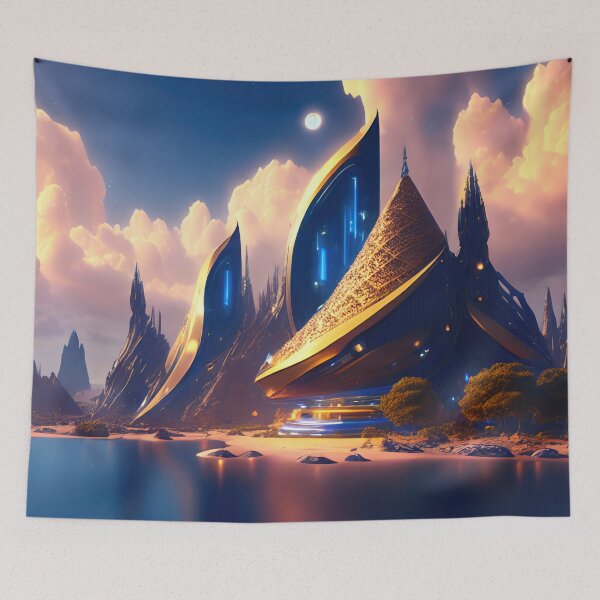 Item preview, Futuristic cyber city designed and sold by DivineFantasy.