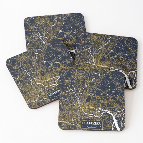 Item preview, Guangzhou City Map of China - Gold Art Deco designed and sold by deMAP.
