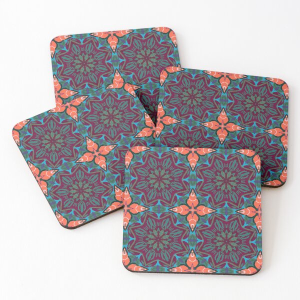 Item preview, Abstract Orange & Green Floral Pattern Art Deco Style designed and sold by theUrbanPixelco.