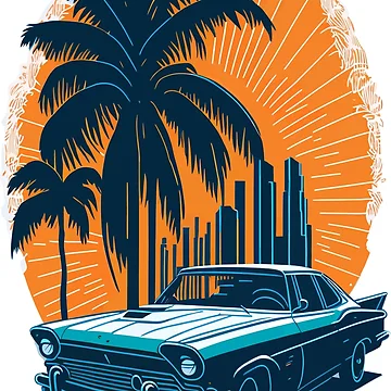 Artwork thumbnail, Retro Car In Beach by bubblebash