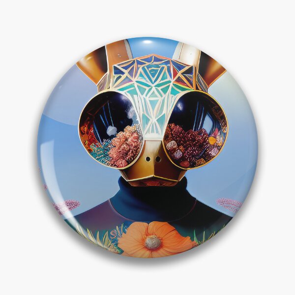 Item preview, Robotic head in nature with floral elements. designed and sold by HAKKI ARSLAN.