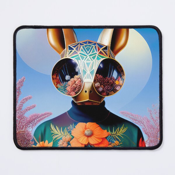 Item preview, Robotic head in nature with floral elements. designed and sold by HAKKI ARSLAN.