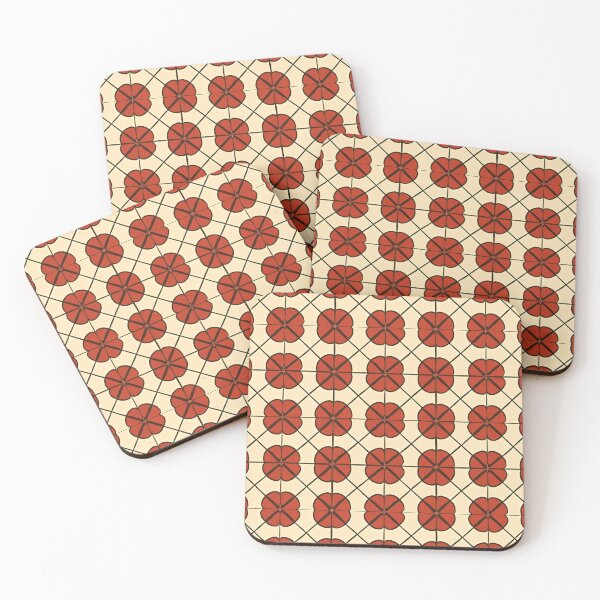 Artikelvorschau, Retro Tile Pattern beige and dark orange with black lines entworfen und verkauft von RetroTile.
