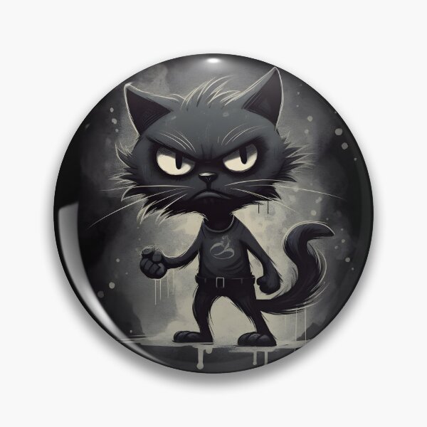 Item preview, Sly Feline: Cartoon Black Cat with a Suspicious Stance designed and sold by Blackstylez.