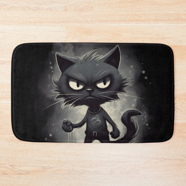 Item preview, Sly Feline: Cartoon Black Cat with a Suspicious Stance designed and sold by Blackstylez.