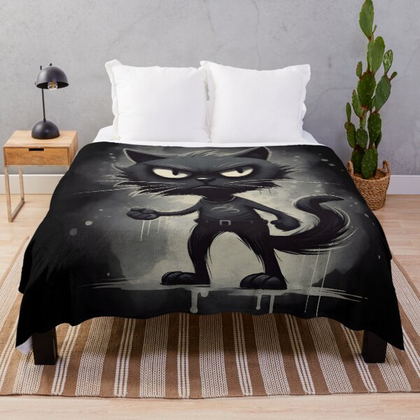 Item preview, Sly Feline: Cartoon Black Cat with a Suspicious Stance designed and sold by Blackstylez.