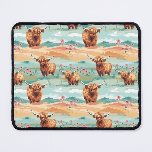 Item preview, Highland cows in a feild designed and sold by Lightheart Digital.