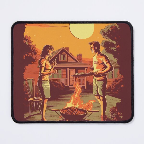 Item preview, Classic Backyard Barbecue Scene designed and sold by GoodOldVintage.