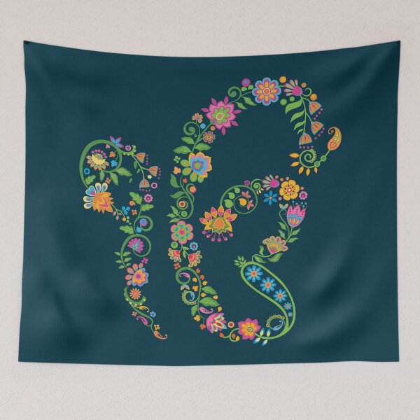 Item preview, Floral Ik Onkar Symbol designed and sold by mindikr.
