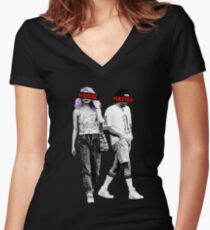 Maniac Dark Comedy Stlye Women's Fitted V-Neck T-Shirt