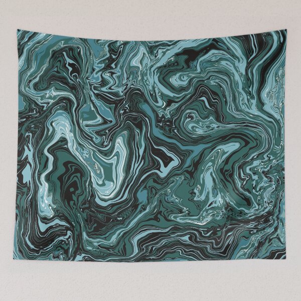 Item preview, Abstract Liquid Marbling in Shades of Green designed and sold by sandhyabhagath.