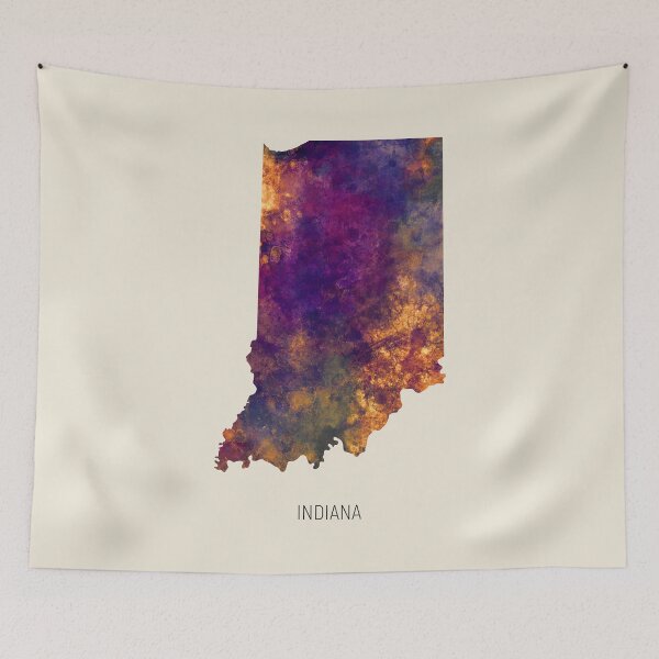 Item preview, Indiana Watercolor Map designed and sold by ArtPrints.