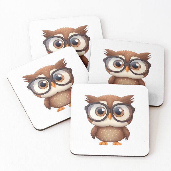Item preview, Cartoon brown owl wearing glasses designed and sold by ZolwPodroznik.