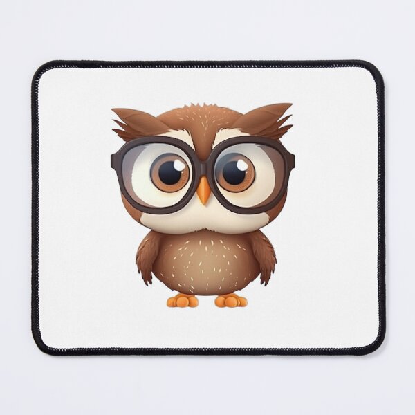 Item preview, Cartoon brown owl wearing glasses designed and sold by ZolwPodroznik.