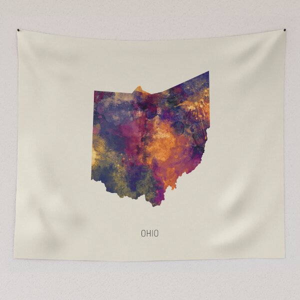 Item preview, Ohio Watercolor Map designed and sold by ArtPrints.