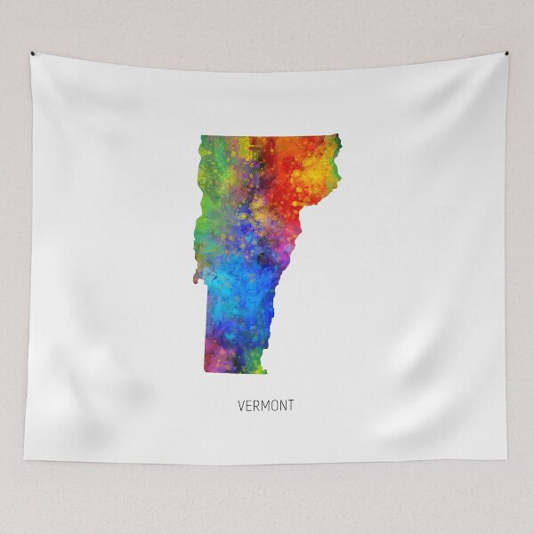 Item preview, Vermont Watercolor Map designed and sold by ArtPrints.