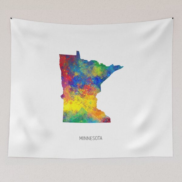 Item preview, Minnesota Watercolor Map designed and sold by ArtPrints.