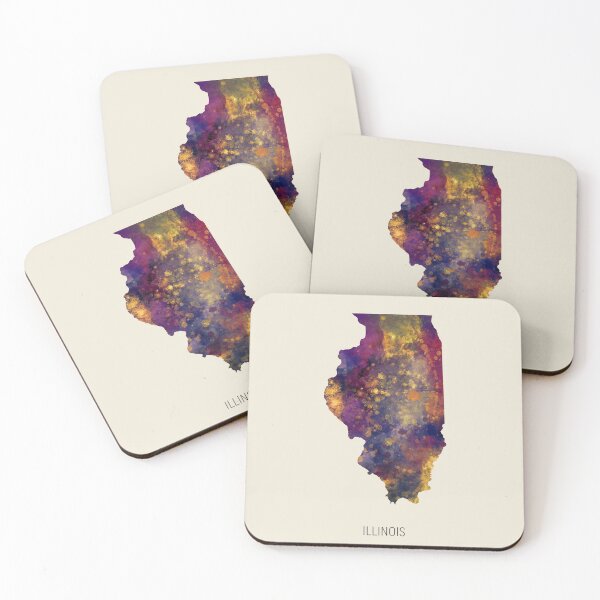 Item preview, Illinois Watercolor Map designed and sold by ArtPrints.