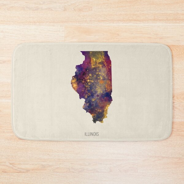 Item preview, Illinois Watercolor Map designed and sold by ArtPrints.