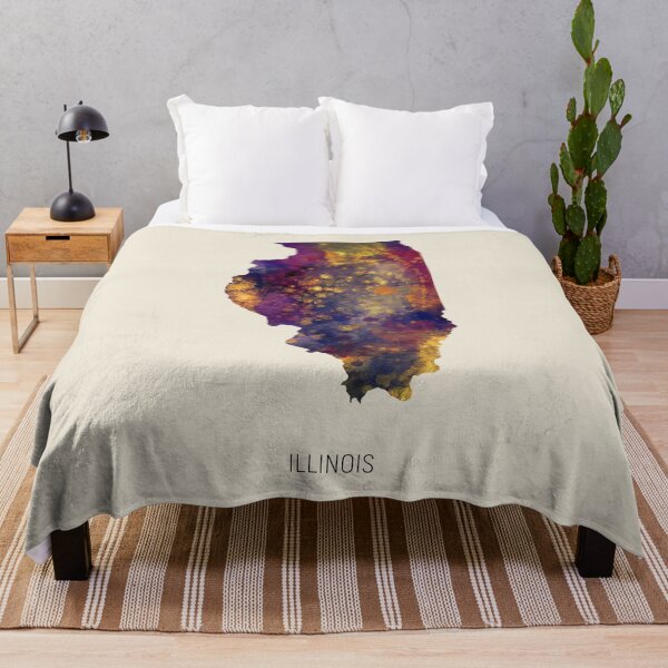 Item preview, Illinois Watercolor Map designed and sold by ArtPrints.