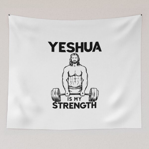 Item preview, Christian Bodybuilding - Jesus Deadlifting - Yeshua Is my Strength designed and sold by ChristlikeMerch.