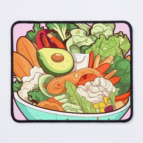 Item preview, Garden Delights: Bountiful Terracotta Salad with Avocado, Broccoli, Lettuce, Arugula, and Onion designed and sold by Sleeygoy.