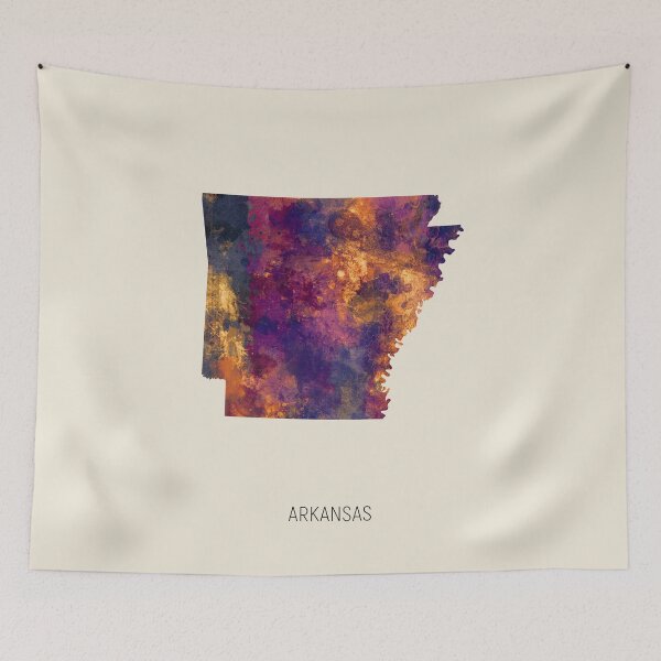 Item preview, Arkansas Watercolor Map designed and sold by ArtPrints.