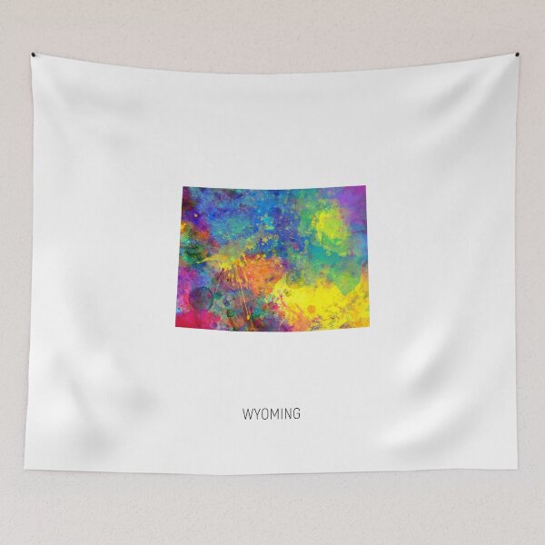 Item preview, Wyoming Watercolor Map designed and sold by ArtPrints.