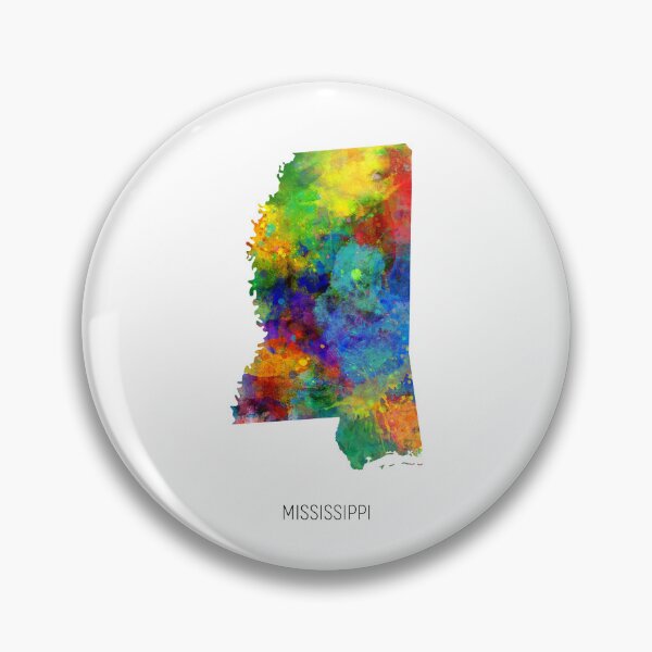 Artikelvorschau, Mississippi Watercolor Map entworfen und verkauft von ArtPrints.
